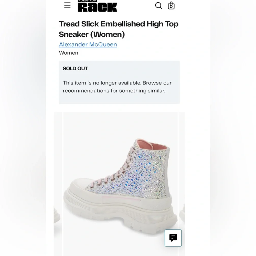Alexander McQUEEN Tread Slick Crystal Embellished High Top Sneaker